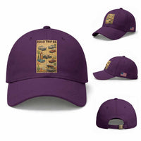 Vintage Route Highway 66 Road Trip Poster Baseball Cap Open Road Adventure