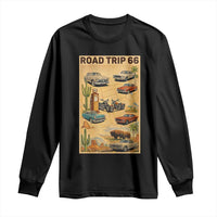 Vintage Route Highway 66 Road Trip Poster Long Sleeve Shirt Open Road Adventure