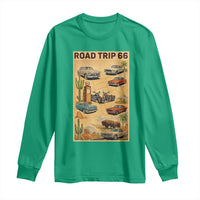 Vintage Route Highway 66 Road Trip Poster Long Sleeve Shirt Open Road Adventure
