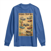Vintage Route Highway 66 Road Trip Poster Long Sleeve Shirt Open Road Adventure