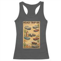Vintage Route Highway 66 Road Trip Poster Racerback Tank Top Open Road Adventure