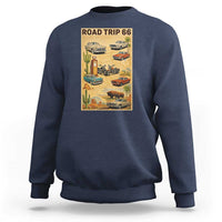 Vintage Route Highway 66 Road Trip Poster Sweatshirt Open Road Adventure