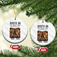 Route Highway 66 Mother Road Ceramic Ornament Vintage Distressed Road Trip Adventure