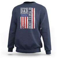 Husband Dad Grandpa 80 Year Old Legend Sweatshirt American Flag Birthday Gift