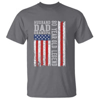 Husband Dad Grandpa 80 Year Old Legend T Shirt American Flag Birthday Gift
