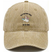Funny Silly Goose On The Loose Washed Cotton Baseball Cap Birthday Party Gift