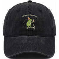 Off To Start Chapter 30 Washed Cotton Baseball Cap Funny Frog Scooter 30th Birthday Gift