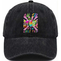 Oh Sip It Is A Girls Trip Washed Cotton Baseball Cap Funny Besties Vacation
