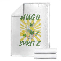 Hugo Spritz Throw Blanket Funny Tropical Cocktail Vacation