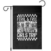 Funny Raccoon Girls Trip Travel Garden Flag Feral And Free