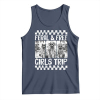 Funny Raccoon Girls Trip Travel Tank Top Feral And Free