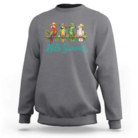 Hello Summer Parrots Sweatshirt Tropical Beach Vacation Graphic