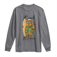 Bruh Its Summer Long Sleeve Shirt Funny Capybara Surfer Beach Vacation Gift