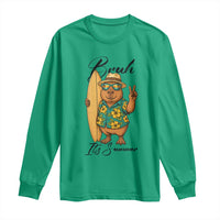 Bruh Its Summer Long Sleeve Shirt Funny Capybara Surfer Beach Vacation Gift