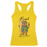 Bruh Its Summer Racerback Tank Top Funny Capybara Surfer Beach Vacation Gift