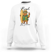 Bruh Its Summer Sweatshirt Funny Capybara Surfer Beach Vacation Gift
