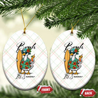 Bruh Its Summer Ceramic Ornament Funny Hawaiian Goose Surfer Graphic