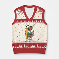 Bruh Its Summer V-Neck Knit Sweater Vest Funny Hawaiian Goose Surfer Graphic