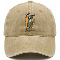 Bruh Its Summer Washed Cotton Baseball Cap Funny Hawaiian Goose Surfer Graphic