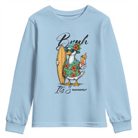 Bruh Its Summer Youth Sweatshirt Funny Hawaiian Goose Surfer Graphic