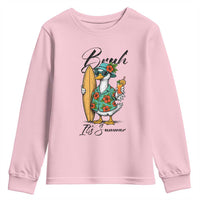 Bruh Its Summer Youth Sweatshirt Funny Hawaiian Goose Surfer Graphic