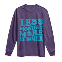 Less Monday More Summer Long Sleeve Shirt Retro Beach Seashell Graphic