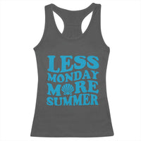 Less Monday More Summer Racerback Tank Top Retro Beach Seashell Graphic