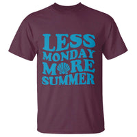 Less Monday More Summer T Shirt Retro Beach Seashell Graphic