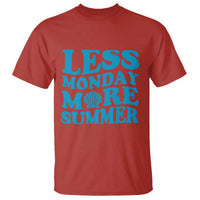 Less Monday More Summer T Shirt Retro Beach Seashell Graphic