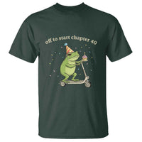 Off To Start Chapter 40 T Shirt Funny Frog Scooter 40th Birthday Gift