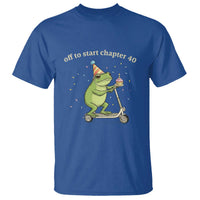 Off To Start Chapter 40 T Shirt Funny Frog Scooter 40th Birthday Gift