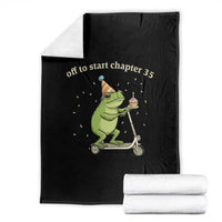 Off To Start Chapter 35 Throw Blanket Funny Frog Scooter 35th Birthday Gift