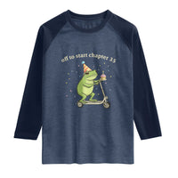 Off To Start Chapter 35 Raglan Shirt Funny Frog Scooter 35th Birthday Gift