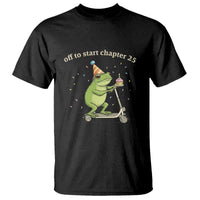 Off To Start Chapter 25 T Shirt Funny Frog Scooter 25th Birthday Gift