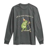 Off To Start Chapter 18 Long Sleeve Shirt Funny Frog Scooter 18th Birthday Gift