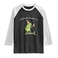 Off To Start Chapter 18 Raglan Shirt Funny Frog Scooter 18th Birthday Gift
