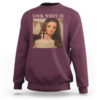Look Who's 18 Sweatshirt Funny Birthday Doll Face Meme