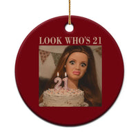 Look Who's 21 Ceramic Ornament Funny Birthday Doll Face Meme