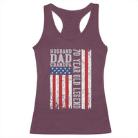 Husband Dad Grandpa 70 Year Old Legend Racerback Tank Top American Flag Birthday Gift