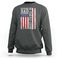 Husband Dad Grandpa 60 Year Old Legend Sweatshirt American Flag Birthday Gift