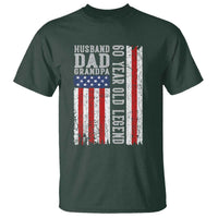 Husband Dad Grandpa 60 Year Old Legend T Shirt American Flag Birthday Gift