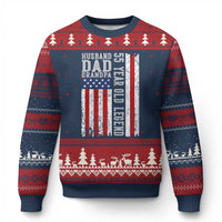 Husband Dad Grandpa 55 Year Old Legend Ugly Christmas Sweater American Flag Birthday Gift