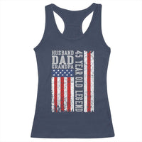 Husband Dad Grandpa 45 Year Old Legend Racerback Tank Top American Flag Birthday Gift