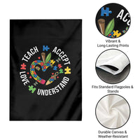 Special Education Teacher Autism Garden Flag Teach Accept Understand Love