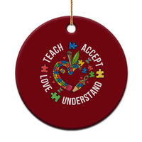 Special Education Teacher Autism Ceramic Ornament Teach Accept Understand Love