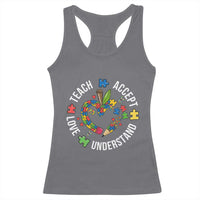 Special Education Teacher Autism Racerback Tank Top Teach Accept Understand Love