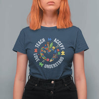 Special Education Teacher Autism T Shirt For Women Teach Accept Understand Love