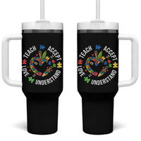 Special Education Teacher Autism Tumbler With Handle Teach Accept Understand Love