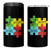 Special Ed Educator Autism Support 4 in 1 Can Cooler Tumbler Teach Accept Understand Love