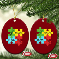Special Ed Educator Autism Support Ceramic Ornament Teach Accept Understand Love